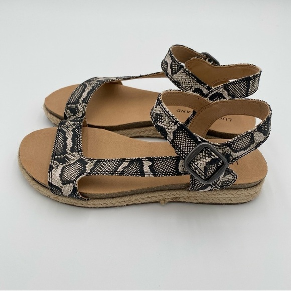 Lucky Brand Gabrien Snakeskin Print Espadrille Strappy Summer Sandals Size 7.5 - Picture 5 of 8